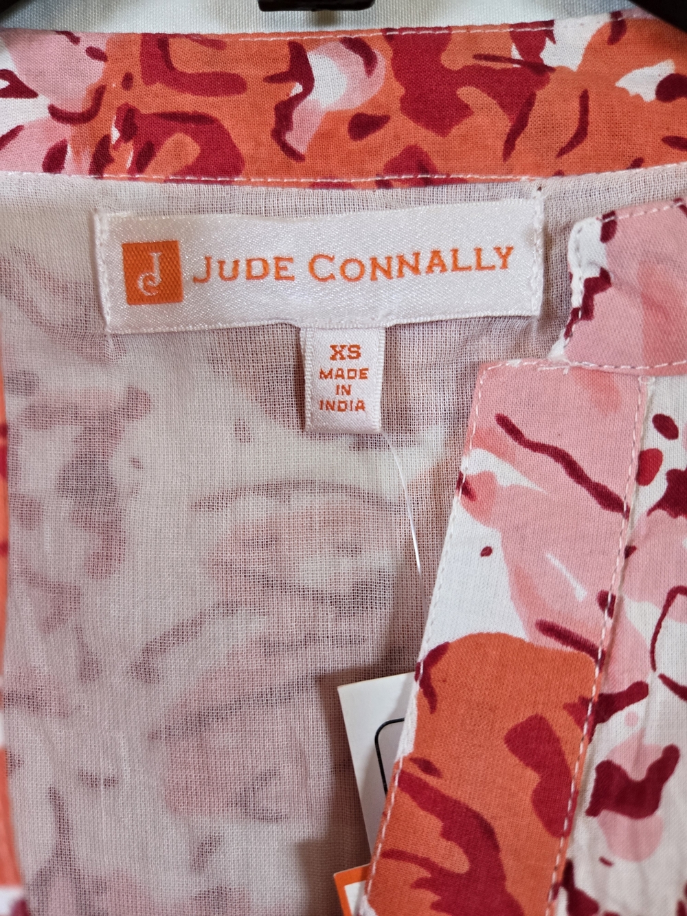 Jude Connally Pink and Red Floral V-Neck Tiered Mini Dress - Picture 2 of 13